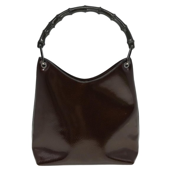 GUCCI Bamboo Hand Bag Enamel Brown 001 2058 3007 Auth yk13474 - Picture 13 of 16